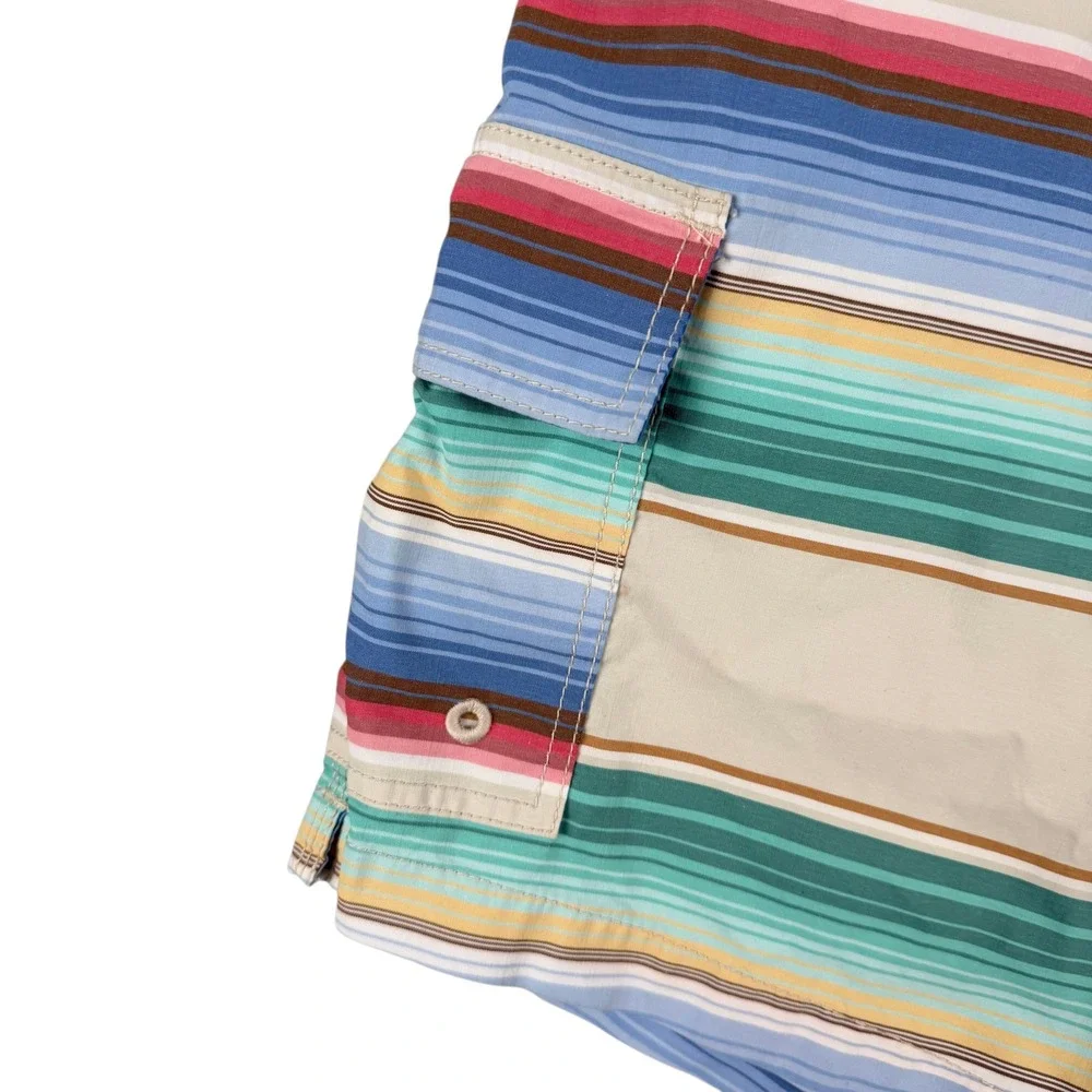 Tommy Bahama Relax Swim Trunks Mens L Multicolor Striped Drawstring Board Shorts